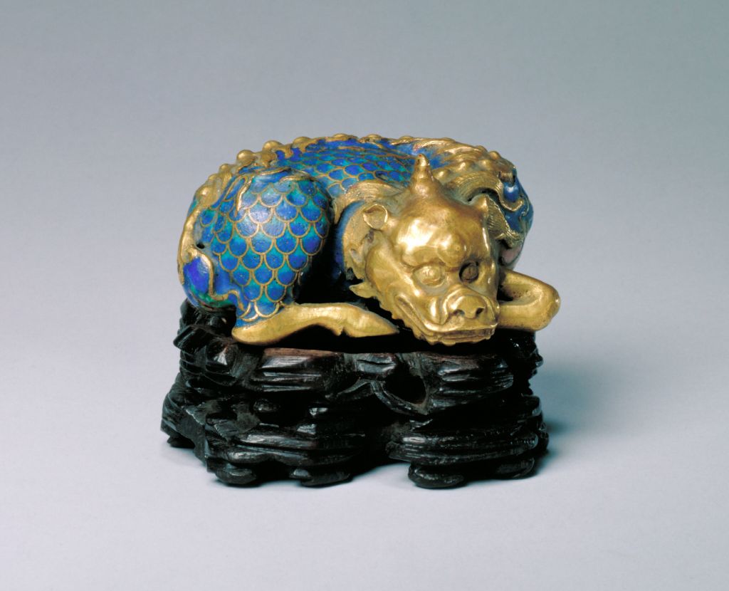 图片[1]-Filigree enamel exotic animal paperweight-China Archive